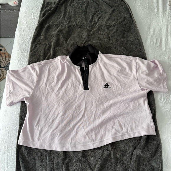 Adidas White and Black Polo Shirt Short Sleeve - Picture 1 of 7
